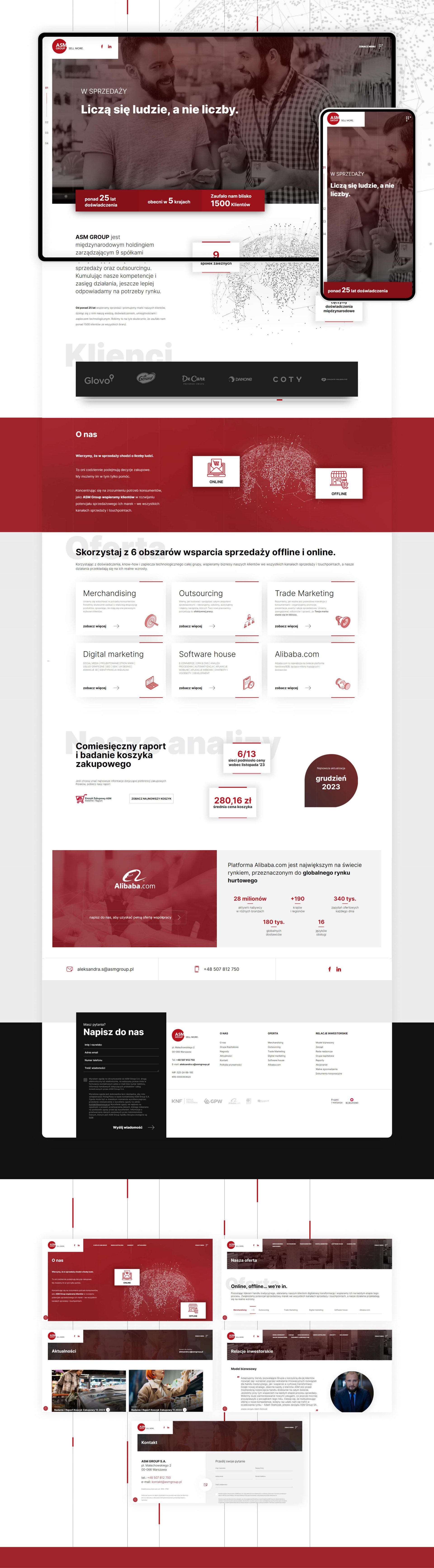 ASM Group — Corporate Website, Desktop- und Mobile-Ansicht